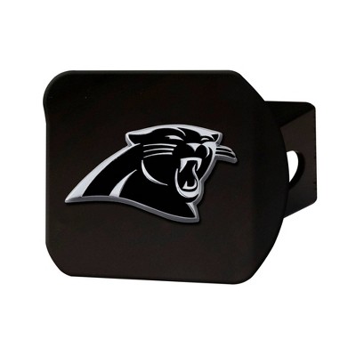 NFL Carolina Panthers Chrome Metal Hitch Cover - Black