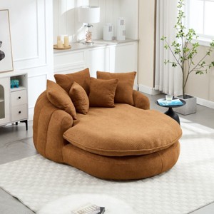 Chenille Bean Bag Sofa with Memory Foam Filling, Fluffy Bean Bag Sofa for Living Room or Bedroom, Oversized Upholstered Bean Bag Sofa-Koiai - 1 of 4