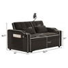 Racxily Foldable Double Seat Recliner,Comfortable Velvet Pull-Out Sleeper Sofa Bed with Side Pockets,USB Port,Swivel Phone Stand - 4 of 4