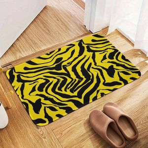 Black Geometric Graphic Bathroom Rugs Winter Bath Mat Absorbent Non Slip Bathroom Mat Christmas Soft Floor Carpet 16x20 Inches - 1 of 1