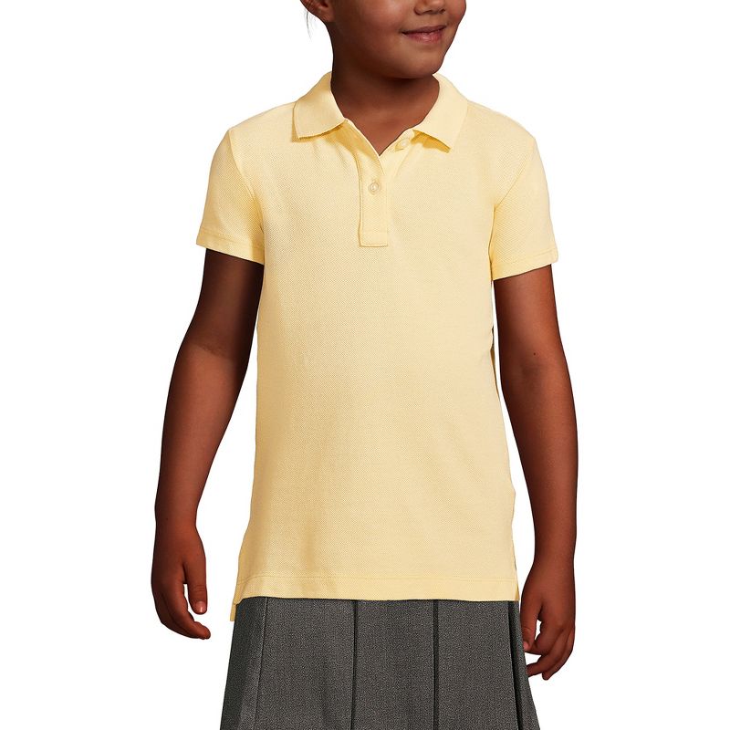 Lands' End School Uniform Kids Short Sleeve Feminine Fit Mesh Polo Shirt, 3 of 4