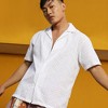 Campus Sutra Men Men's Chalk White Embroidered Zig-Zag Shirt - 2 of 3