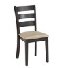 Inspire Q Set of 2 Kensington Ladder Back Chair Wood/Black : Microfiber Upholstery, Rubberwood Frame, 250lb Capacity - 2 of 4