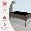Acekool 4-Piece Outdoor Patio Furniture Set – Wicker Rattan Conversation Set with 2 Chairs, Loveseat & Glass Coffee Table - 3 of 4