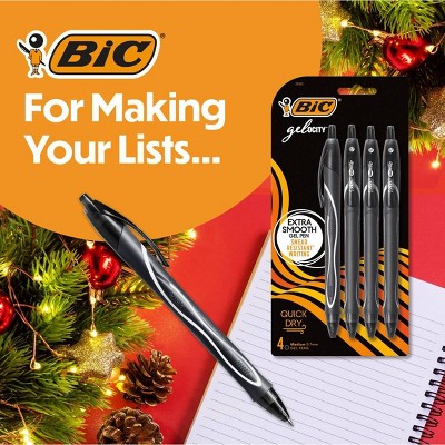 BiC 4pk Gelocity Quick Dry Black Ink: Quick Drying 0.7mm School Supplies, Art & Office Stationery