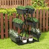 Tangkula Raised Garden Bed with 4 Wheels Tiered Planter Stand Elevated Garden Planter with 6 Container Boxes Drainage System Storage Shelf - 2 of 4