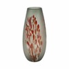 Elegant Hand-Blown Glass Vase - Artistic Red Accents - Glam Style Decorative Centerpiece for Home, Office, Bedroom, and Living Room - Gray - 2 of 4