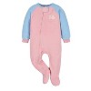 Gerber Infant and Toddler Girls' Fleece Footed Pajamas, 2-Pack - 2 of 4
