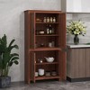 HOMCOM 64" 4-Door Kitchen Pantry, Freestanding Storage Cabinet with 3 Adjustable Shelves for Kitchen, Dining or Living Room, Brown - 2 of 4