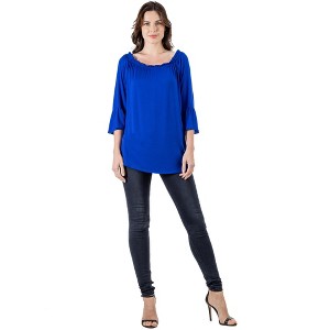 Womens Bell Sleeve Loose Fit Tunic Top - 24seven Comfort Apparel™ - 1 of 4