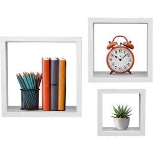 Sorbus floating square cube wall shelf for home and more - 1 of 4