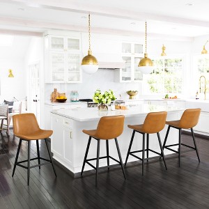 Arceso Counter Height Bar Stools Set, Modern Faux Leather, for Home Kitchen - 1 of 4