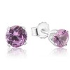 Pompeii3 1Ct TW Amethyst Studs in 10k White or Yellow Gold - 2 of 3