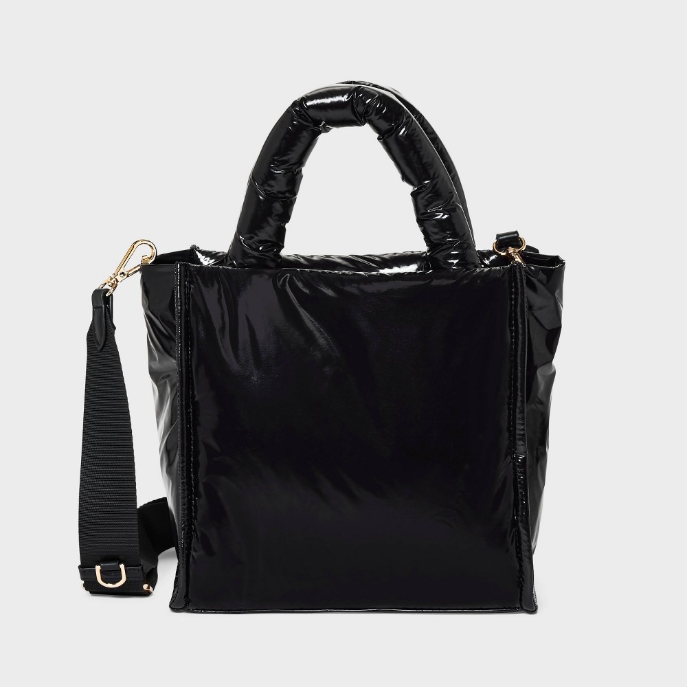 Midi Boxy Satchel Handbag - A New Day Black