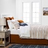 8pc Woven Stripe Comforter Bedding Set Blue/Orange/Off White - Threshold™ - image 2 of 4