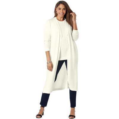 Jessica London Women's Plus Size Fine Gauge Duster Cardigan