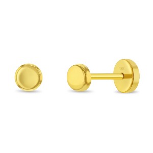 Girls' Small Coin Push Back 18k Gold Earrings - In Season Jewelry - 1 of 2