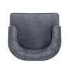 Set of 2 Clough Contemporary Fabric Tufted Accent Chairs Charcoal/Dark Brown - Christopher Knight Home: Elegant Barrel Design, Rubberwood Legs - 4 of 4