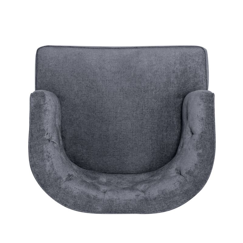 Set of 2 Clough Contemporary Fabric Tufted Accent Chairs Charcoal/Dark Brown - Christopher Knight Home, 5 of 11