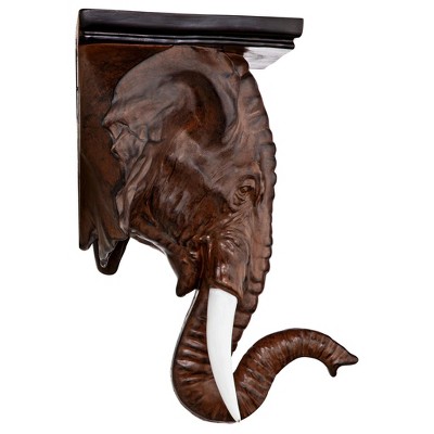 Realistic Resin Elephant Wall Bracket Shelf