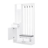 NicBex Hall Tree with Cushioned Bench and Shoe Storage Coat Rack with Pegboard 4 Hooks for Entryway - 3 of 4