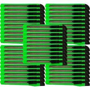 MotoProducts 50 Bulk 5" Box Cutters Neon Green with Snap-Off Blades and Safety Locks - 1 of 3