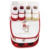 Hudson Baby Infant Girls Cotton Bib and Sock Set, Fancy Rudolph, One Size - 2 of 4