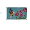 HomeRoots 18" X 30" Blue Orange and Green Coir Hummingbird Outdoor Door Mat - 3 of 4