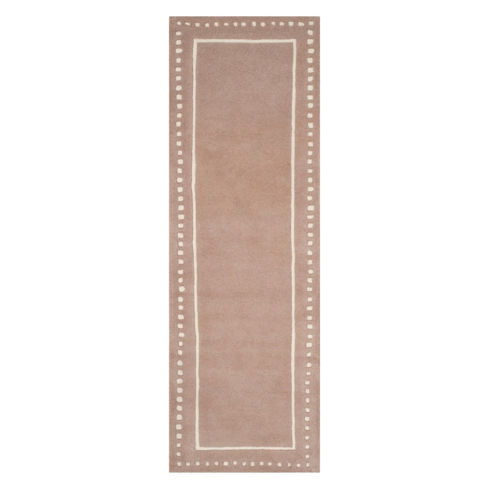 2'3inx7' Runner Solid Beige/Ivory - Safavieh