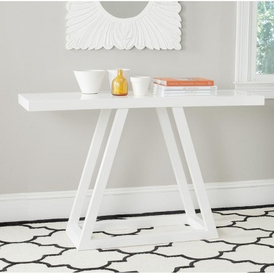 Sutton Transitional White Lacquer Rectangular Console Table