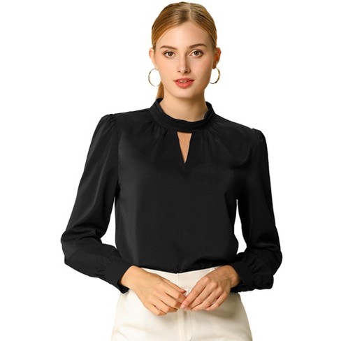 Office Safari Keyhole Tie Detail Blouse
