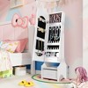 Tangkula Kids Jewelry Cabinet w/ Full-Length Mirror 2 Adjustable Tilt Angles Drawer White - 2 of 4