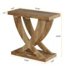 FONTOI 23.6" End Table with Cross Fishtail Support, Narrow Side Table for Living Room, Small Spaces, Easy Assembly, Brown, 11.81"*23.62"*23.62" - 3 of 4