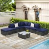 Outdoor Sofa Set, 8 Pcs Patio Sectional Sofa Couch, Wicker Sofa Sets with Washable Cushions, Sofa with Glass Coffee Table-Coolbibila - 2 of 4