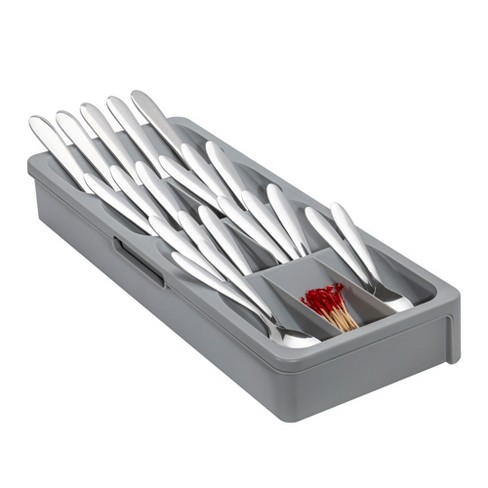 Cheer Collection Kitchen Drawer Knife Organizer (gray) : Target