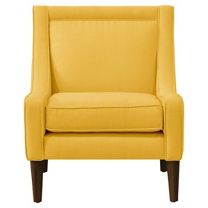 Mid Century Swoop Arm Chair in Linen French Yellow - Skyline Furniture