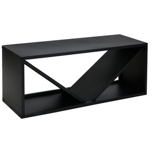Sunnydaze Indoor/Outdoor Steel Triple Triangle Fire Pit or Fireplace Firewood Log Rack Storage Holder - 41" - Black - 1 of 4