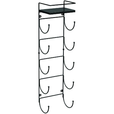 Sorbus Wall Mounted Towel Rack - Hangs Rolled Bath Towels - Metal Hanging Towel Holder - Free up Bathroom Space  - Black