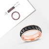 EVERLY JEWELRY | Rose Plated Sterling Silver with Black Rhodium Plating Ribbed Design Men's Ring - 4 of 4