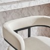 CAVINAS 25.6"Modern Chenille Bar Stools Counter Height,Set of 2,Upholstered Counter Stools,Sleek Bar Chairs with Armrest& Footrest for Dining - 2 of 4