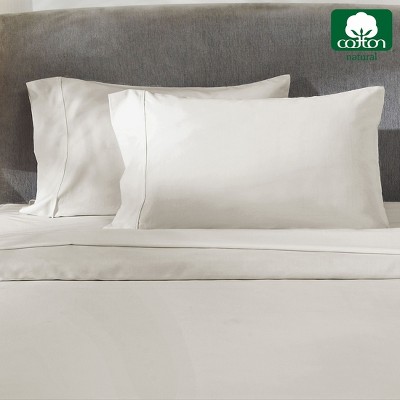 White Cotton Sateen Standard/Queen Pillowcase Set