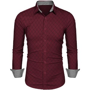 COOFANDY Men's Business Dress Shirt Long Sleeve Slim Fit Casual Button Down Shirt - 1 of 4