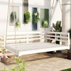 NAYSAYE Patio Swing Acacia Wood Porch Swing Bed Durable Minimalist Design for Outdoor Relaxation, White, 84"*31"*7.75" - 2 of 4