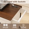 Kitchen Island Cart with Folding Tabletop, Mobile Storage Cabinet with Drop Leaf & 360° Wheels,Breakfast Bar White - 4 of 4