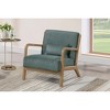 Upholstered Accent Chair with Wooden Frame, Sloped Arms and Removable Back Cushion - 3 of 4