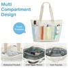 Beach Bag,Waterproof Beach Tote Pool Bags for Women, Large Capacity Foldablefor Weekender Travel-Rainbow stripes - 4 of 4