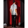 INSPIRE CHIC Men's Button Down Short Sleeve Shiny Disco Metallic Shirts - 3 of 4