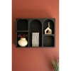 Wooden Wall Cubbie – 31.5"L Black Textured MDF Storage & Display Shelf with 5 Compartments by Kalalou - 2 of 3