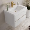 FAMYYT 30 in. Single Sink Floating White Bath Vanity with White Resin Top (Assembled), Ample Storage Space, Invisible Handle - 2 of 4