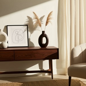 Decorative Cutout Wood Vase for Living Room Decor - Minimalist Flower Vase for Bedroom, House, and Table Centerpiece Decor - 1 of 4